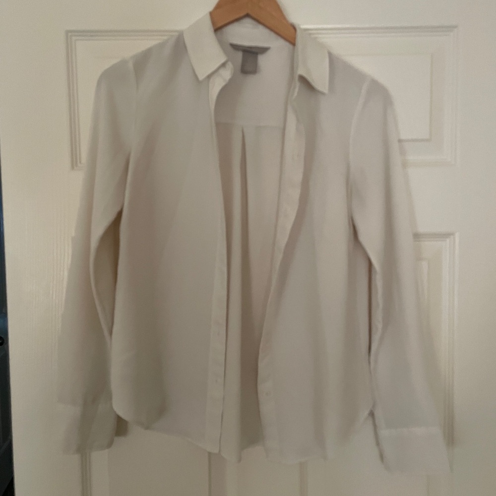 Cream Button-Up Blouse